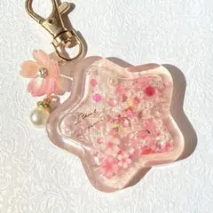 ミケ様専用 No.320桜空 春 シャカシャカキーホルダー シェイカー レジン