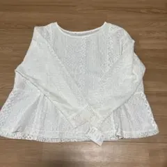 レース長袖ブラウス LL