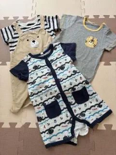 西松屋 ベビー服 3点セット 70cm 80cm 半袖　男の子　夏服　ロンパース