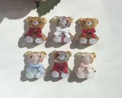 ハンドメイド レジン デコパーツ くまさん×リボン