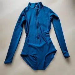 Yumiko 長袖レオタード フロントジップ ブルーのサムネイル