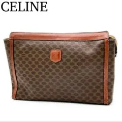 【良品】CELINE マカダム柄 トリオンフ クラッチバッグ セカンドバッグ