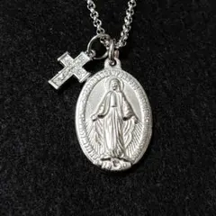 即日発送☆奇跡のメダイ☆メキシカン☆コインネックレス silver セット