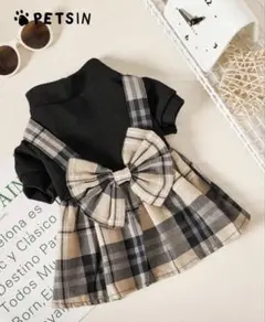 犬服　チェックワンピース XSサイズ