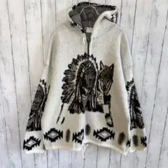 エクアドル製 エクアドルニット ニットジャケット 総柄ジャケット アニマル柄