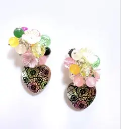 手染めビーズ ペイントビーズ ハンドメイド イヤリングピアス - メルカリ