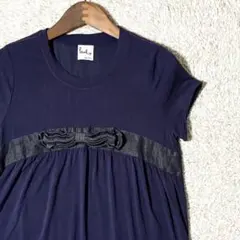ポールスミス ワンピース リボンデザイン 半袖 フレア ネイビー Mのサムネイル