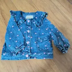 美品♥　フタフタ　ハート柄デニムジャケット95