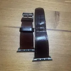 Apple Watch レザーバンド ブラウン　drip45mm等大きいサイズ用