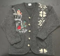 CASTELBAJAC カステルバジャック ニット カーディガン グレー 刺繍