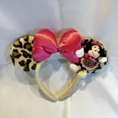 ディズニー　ミニーマウス ヒョウ柄　カチューシャ　ファンキャップ