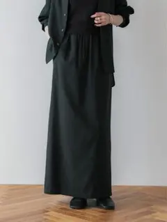 crewre ドレープアシンメトリースカート steel black size3 - メルカリ