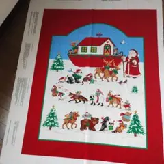 クリスマス パネル生地 サンタ 動物 ハンドメイド 90㎝✕110㎝　VIP