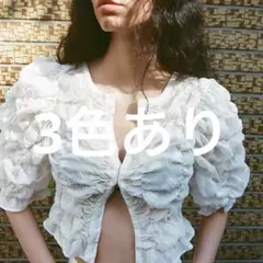 クラネ W FACE FLOWER JACQUARD SHIRRING TOPS - メルカリ