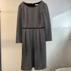 千鳥格子柄 ワンピース 七分袖 オンワード樫山 上品 フォーマル