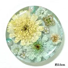 ハンドメイドレジン　選べるパーツ　約3.5cm ドライフラワー　グリーン
