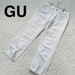 GU /ホワイトストレートジーンズ/M相当/ユニセックス