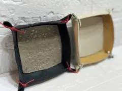 【一点限り　レザークラフト】レザートレイ　小物入れ　2個セット