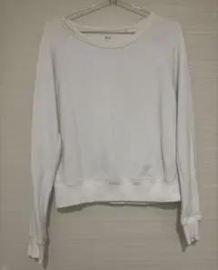 ユニクロ　UNIQLO ホワイト ラグランスリーブ スウェット