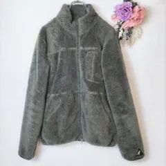 KANGOL　厚手フリースジャケット　Lサイズ　緑　カーキ　ふわふわ　もこもこ