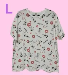 BettyBoop ベティ レディース Ｌ半袖 Tシャツ 総柄のサムネイル