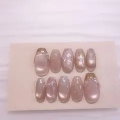 現品　ネイルチップ　フラッシュ　マグネットネイル　リボン　フレンチ