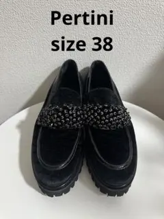 651/極美品☆Pertini ペルティニ タッセルローファー サイズ40 25㎝相当 黒 厚底 Pertini（ローファー｜レディース靴）：靴の通販