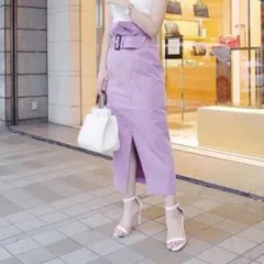 【rienda】H/Wスリットタイトマキシスカート