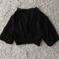 未使用 フォーマル ボレロ 黒 レース リバーシブル