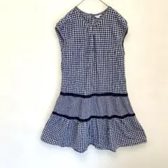 ROOMY HOUSE チュニック　膝丈ワンピース　コットン　チェック　M～L