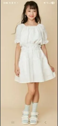 ジェニィラブ♡パフスリーブトップス&ボリュームスカートセットアップ 150cm