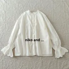 【新品未使用品】niko and ...　コットン　カットワーク　ブラウス M