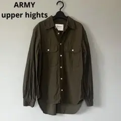 ARMY upper hights アッパーハイツ 長袖シャツ カーキ 麻