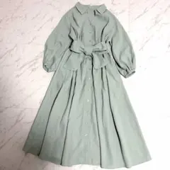 ANAYI☆新品タグ付き☆スラブツイルタックフレア ワンピース 