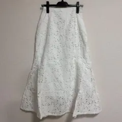 ungrid アングリッド カットワークレーススカート オフホワイト 白 ロング