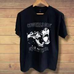 GILDAN ギルダン ドッグ 犬 プリント Tシャツ 黒 L 古着 半袖
