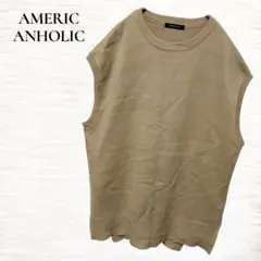 アメリカンホリック/ニットベスト/Ｆ/オーバーサイズ/クルーネック/ベージュ/綿
