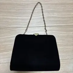 黒 スエード パーティーバッグ