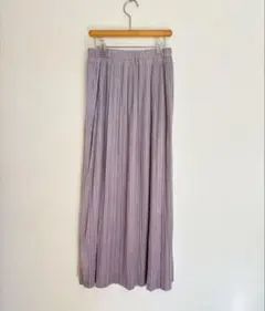 グローバルワーク ロング プリーツスカート スエード 紫 ピンク フレア マキシ