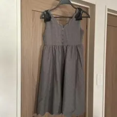 USED美品★anyFAM チェック柄ジャンパースカートワンピース 150cm