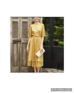 size L【AIMER エメ ラッセルレース7分袖ロングドレス】˚✧₊