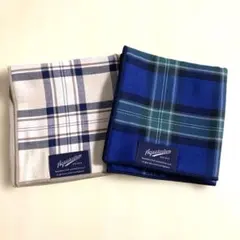 Aquascutum ハンカチ 2枚セット チェック　サイズ約25cm✖️25cmのサムネイル