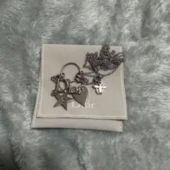 クリスチャンディオール 3way 布袋付き シルバー ロングネックレス