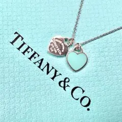【美品】約40cmティファニー リターントゥダブルハートネックレスSV925