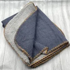 Ꙭӭ❤✨ デニム&ボア　リバーシブルブランケット　京都大和　88cm×60cm
