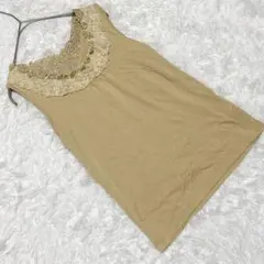 『アクシーズファム』 (M) ノースリーブシャツ タンクトップ ネックフリル