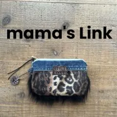 デニムリメイク　ファスナーポーチ　小物入れ　ファー