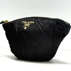 PRADA ブラックナイロンポーチ 極美品 PRADA プラダ アクセサリーポーチ ブラック ナイロン/レザー
