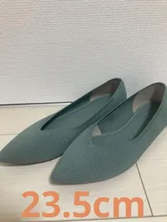 GU ウォッシャブルニットフラットシューズ グリーン23.5cm