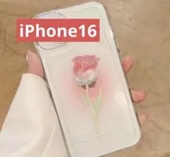 iPhone16ソフトクリアケース　薔薇　ローズ　花柄